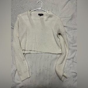 White knitted sweater